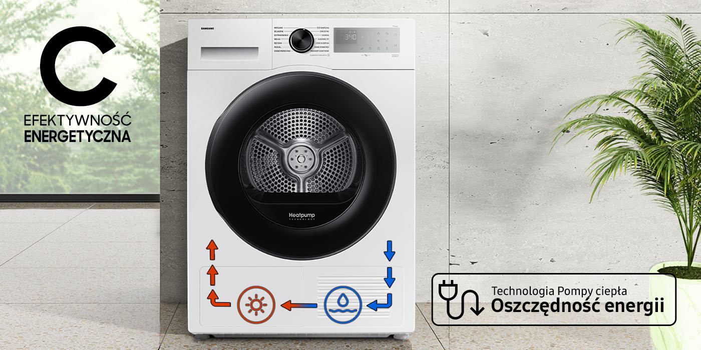 Suszarka Samsung dv90dg52a0aheo klasa energetyczna C