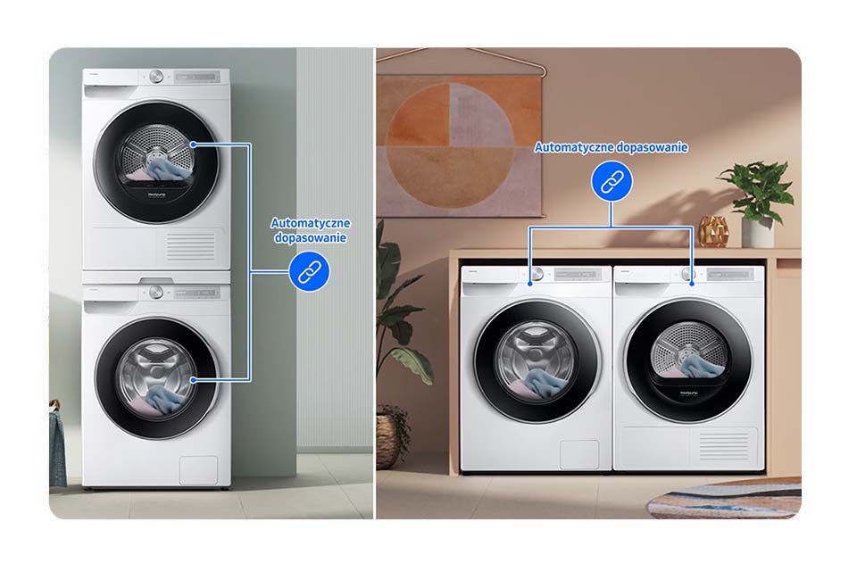 Funkcja Auto Cycle Link - inteligentne połączenie pralki z suszarką Samsung