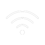 Biała grafika przedstawiająca symbol wifi