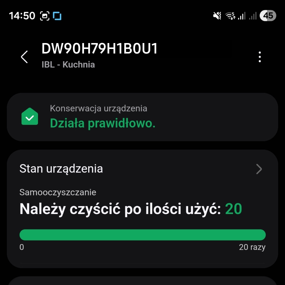 Przeglądanie historii czyszczenia