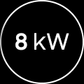 Biała ikonka mocy palników 8kW płyty gazowej NA64H3000AK