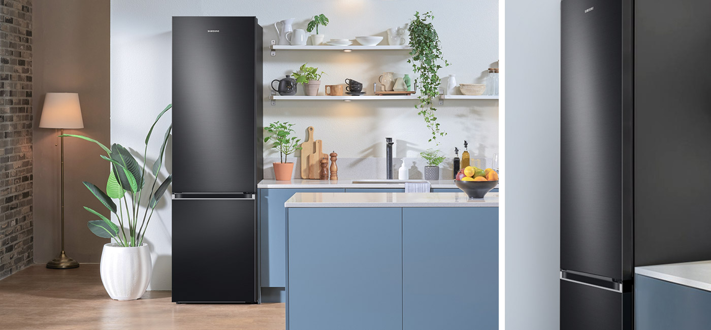 Zaprojektowana zgodnie z wzornictwem Built-In lodówka Samsung RB38C603DB1 świetnie pasuje do kuchennej zabudowy