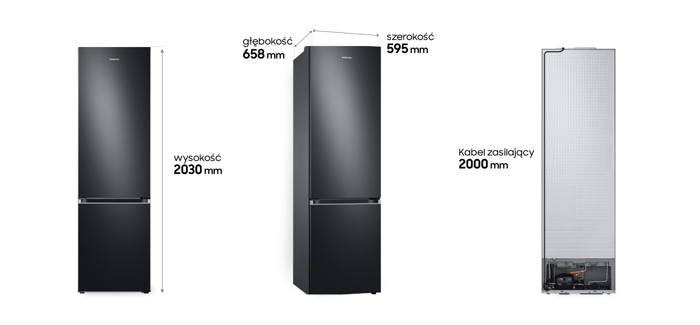 Wymiary lodówki Samsung RB38C603DB1