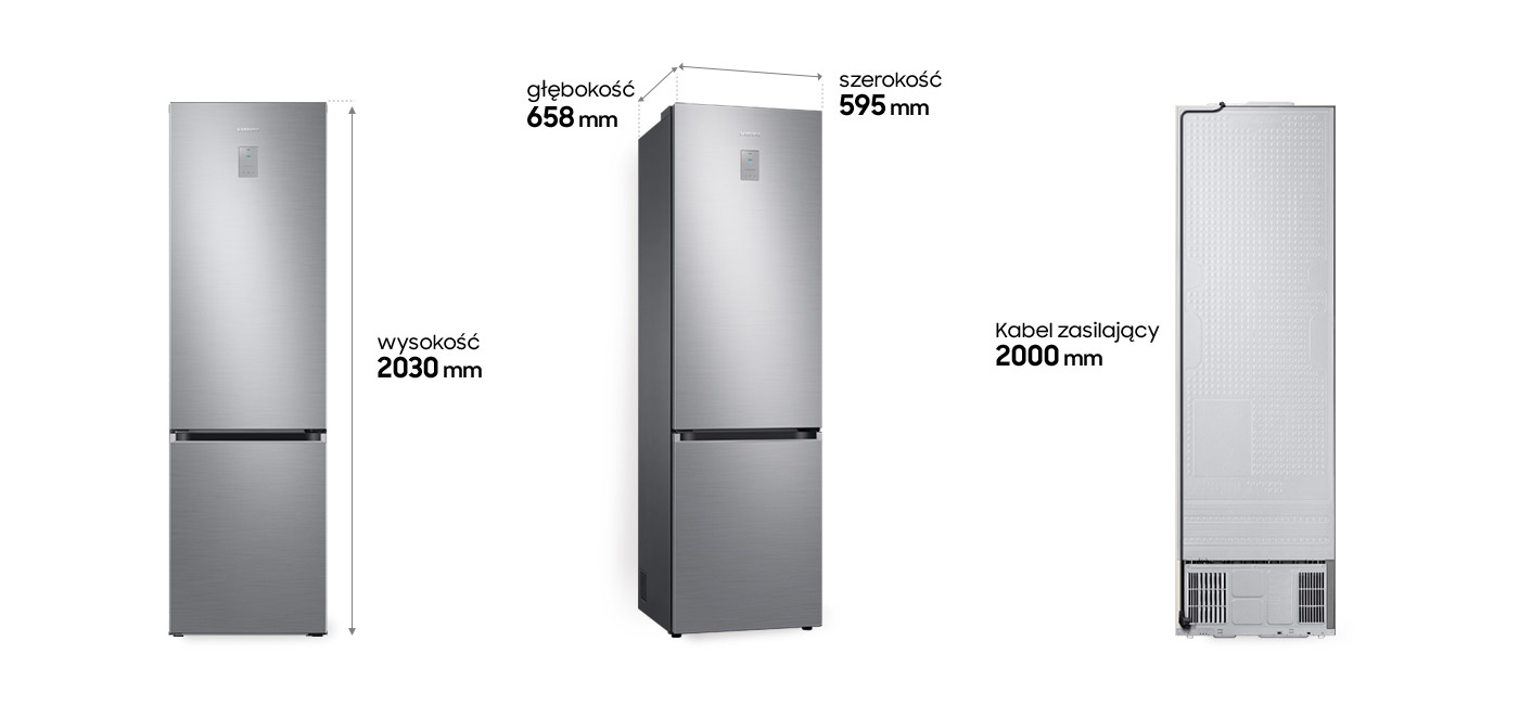 Lodówka Samsung rb38c675cs9 wymiary 