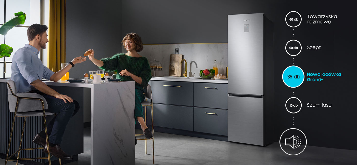 Samsung RB38C775CS9 generuje jedynie 35 dB dźwięku