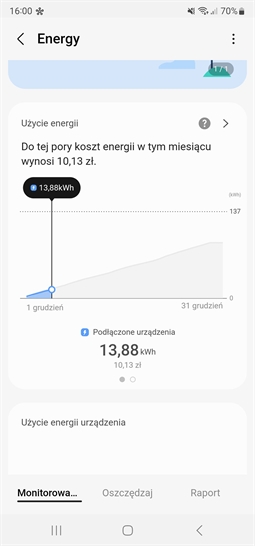 Lodówka Combi MAX RB53DG703DB1 Samsung - zrzut ekranu - ilość zużytej energii