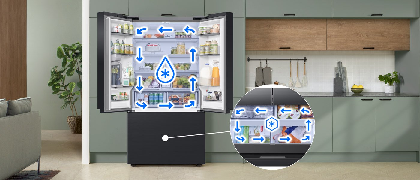 Lodówka Samsung Multidoor RF24BB620EB1: zdjęcie: Two Cooling Plus