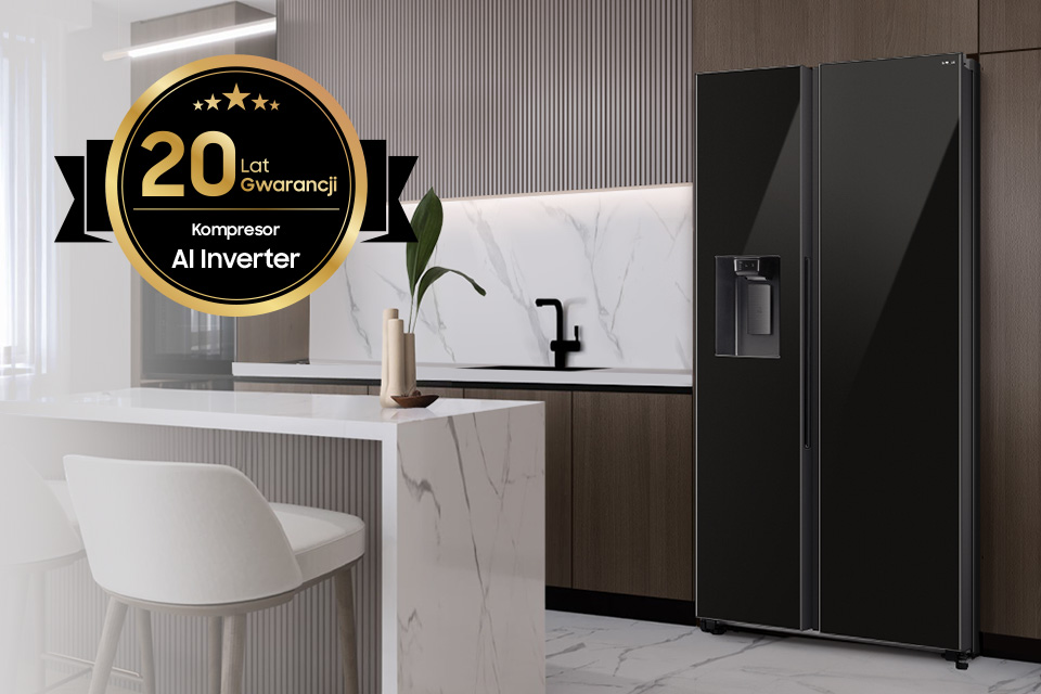 udoskonalony kompresor wspierany AI w lodówce rs70f64kebeo